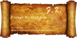 Fonyó Krisztina névjegykártya