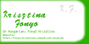 krisztina fonyo business card